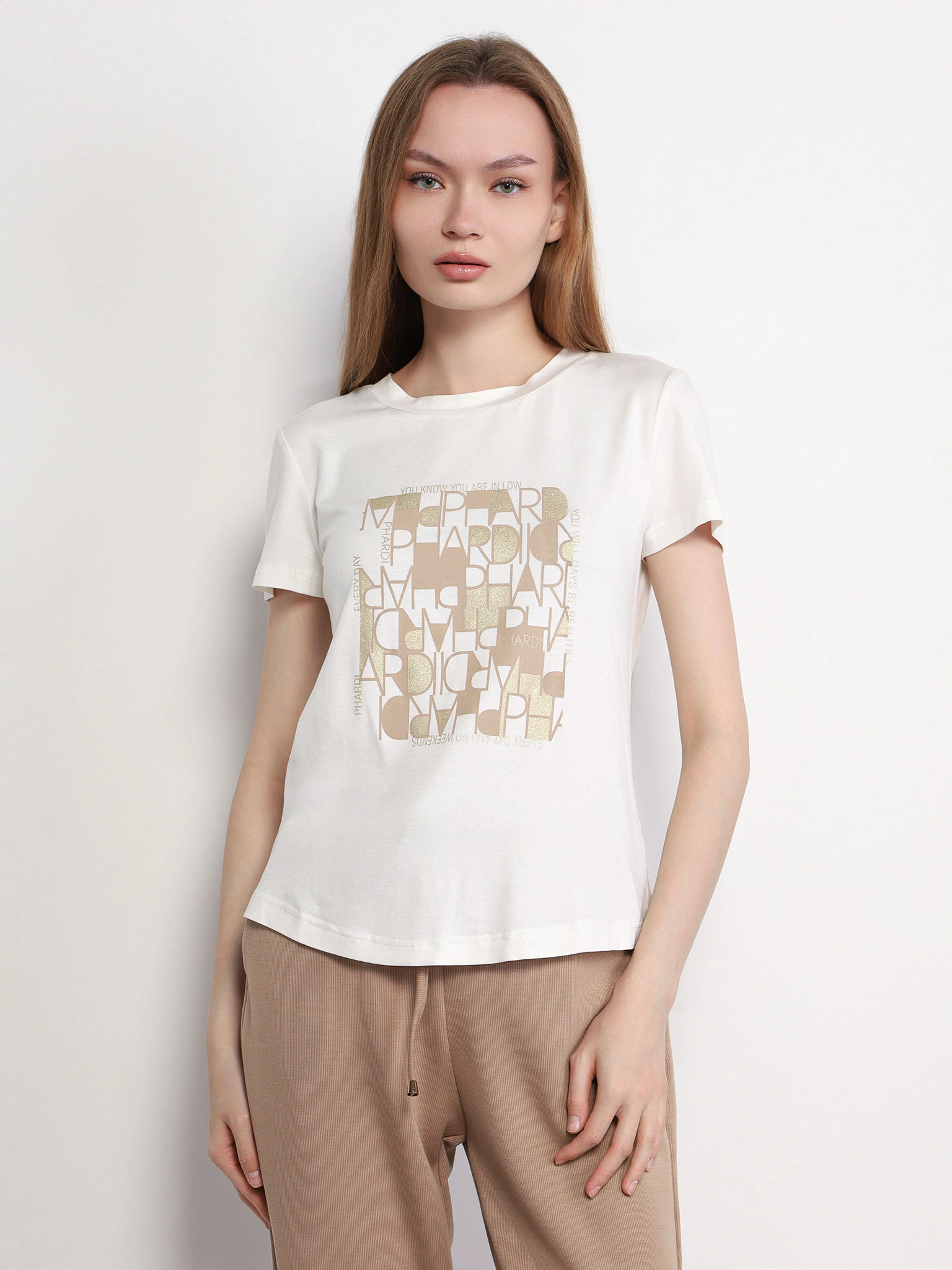 Футболка прямого кроя с принтом